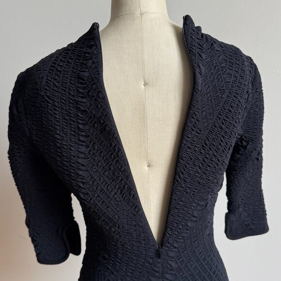 ELLERY Black Crinkle Shirred Top - Picture 6 of 9